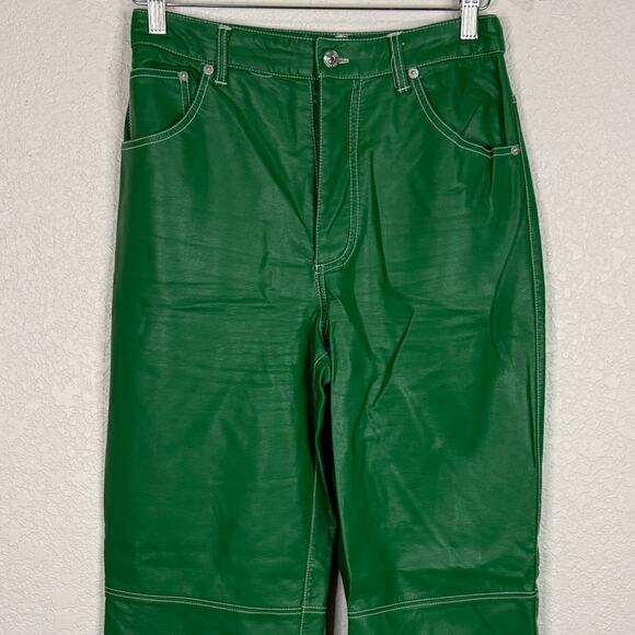 Free People The it Factor Vegan Pants in green Boho Hippie Pop of Color Goblin - Picture 2 of 9